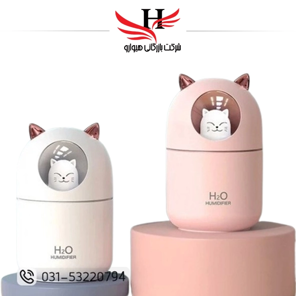 بخور سرد فانتزی CAT-H20 طرح گربه با بخار یکنواخت و نور LED، مناسب اتاق خواب، اتاق کودک و محیط کار | خرید و پخش عمده دستگاه بخور سرد از هیوارو شهرضا، اصفهان و تهران